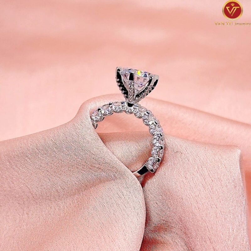 Nhẫn bạc ý cao cấp phủ vàng trắng 18k 6667