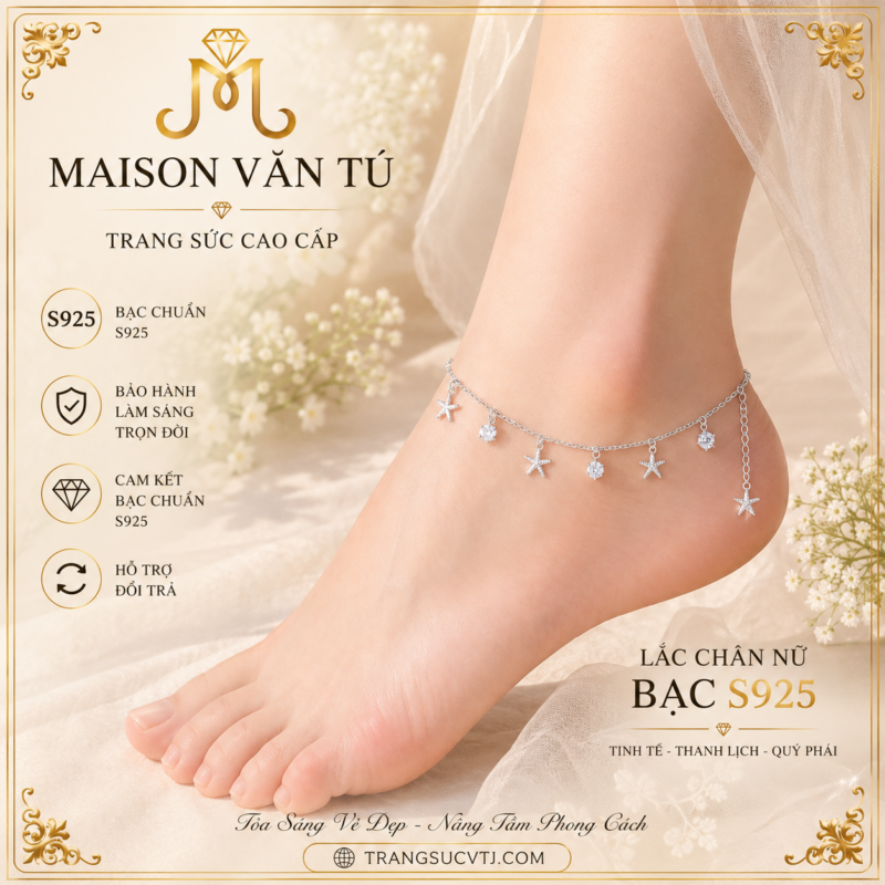 Lắc chân sao biển bạc s925 LC888277