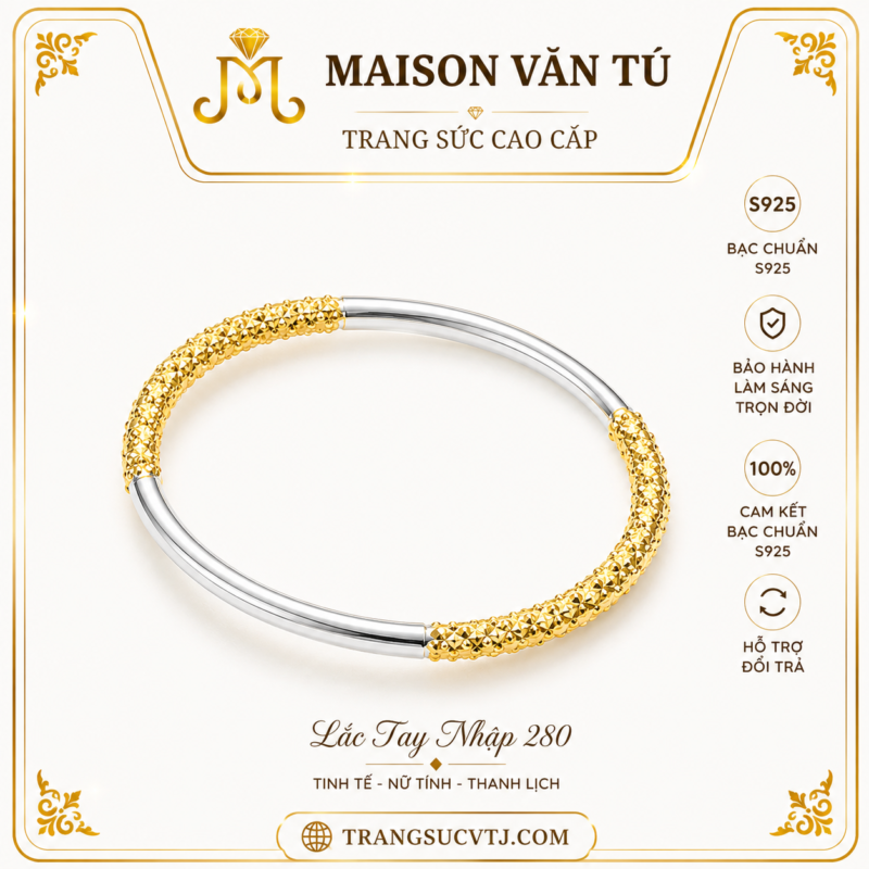 Vòng tay bạc s950 phủ vàng 24k  98839