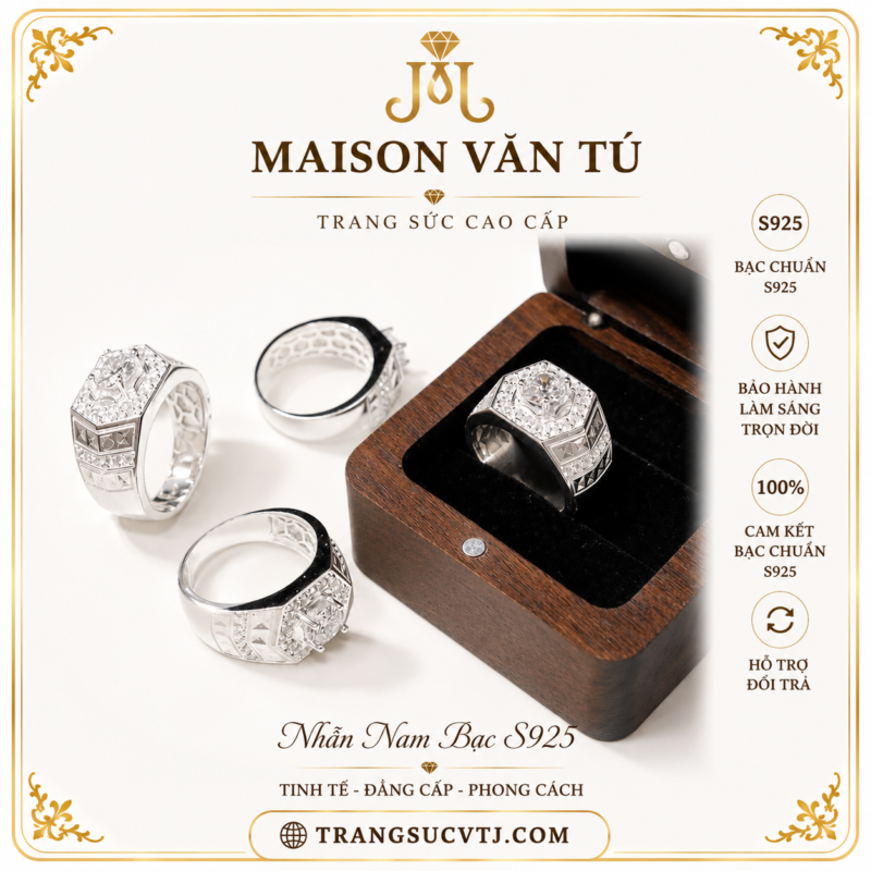 Nhẫn nam lót lòng bạc s925 8837666