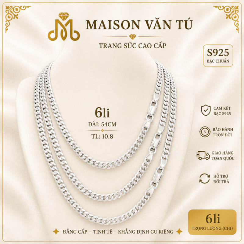 Dây chuyền đơn bạc ta s925 8826